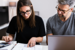 Couple looking over finances